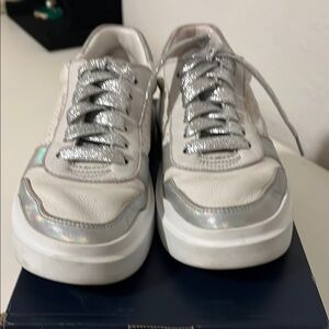 Cole Haan White and Silver Sneakers. Very comfortable!